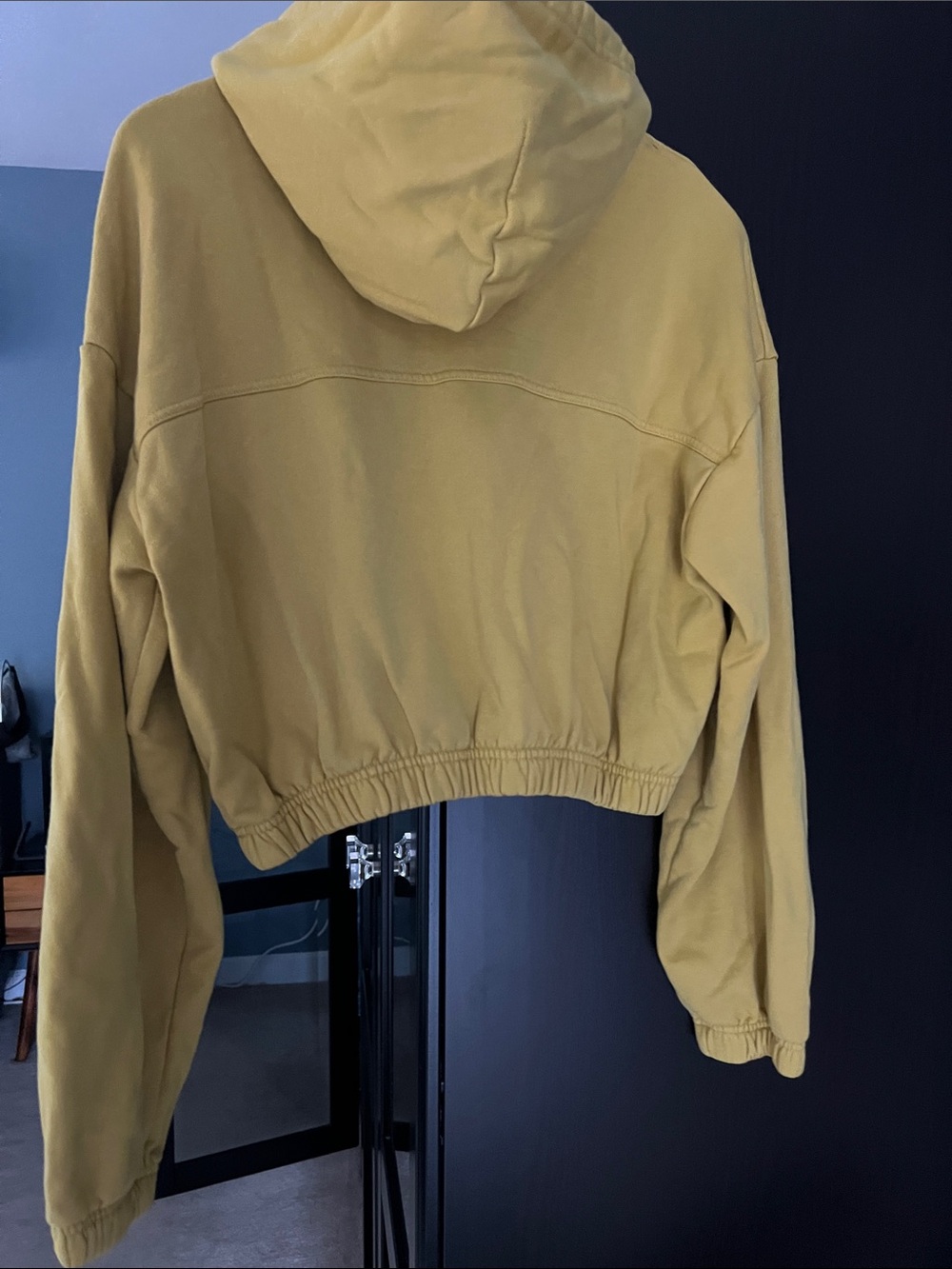 ALO Yoga Cropped Half-Zip Hoodie in Yellow - Picture 4 of 4